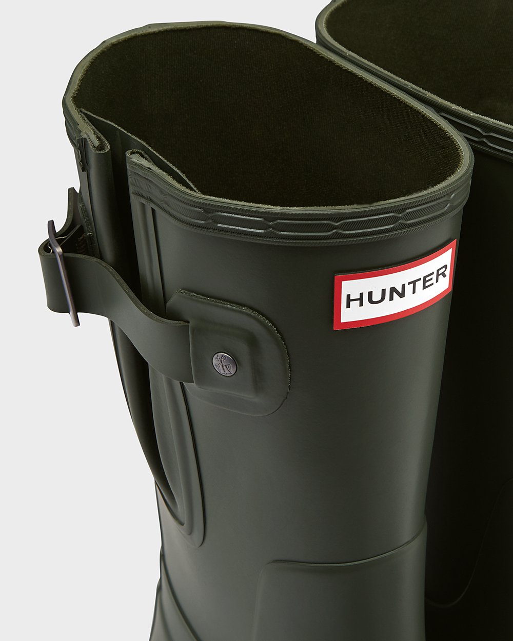 Galochas Curtas Hunter Homem Verde Escuro Oliva - Original Side Adjustable - 58ETCJXUN